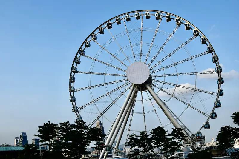 藍天下嘅香港摩天輪正面