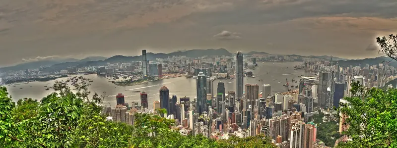 由盧吉道遠眺維港同市區全景
